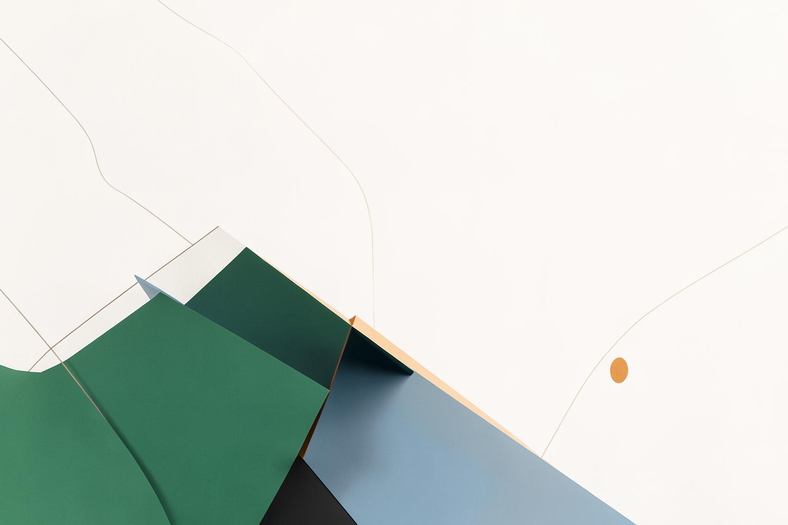 Abstract connected forms representing business growth